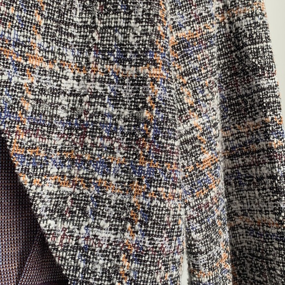 Belle Poque blazer/cardigan size small, orange blue black white silver thread. - Picture 3 of 7